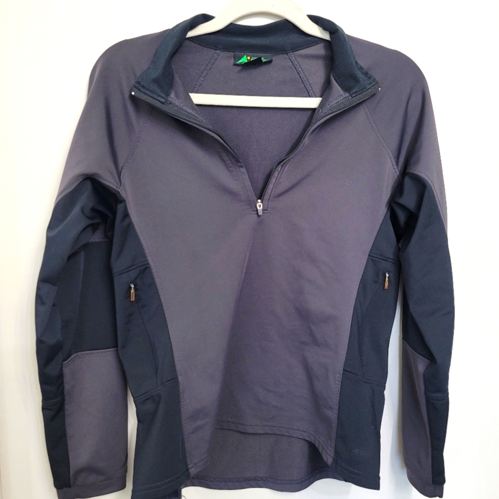 EASTERN MOUNTAIN SPORTS Gray and Black Quarter Zip Pull Over Size M